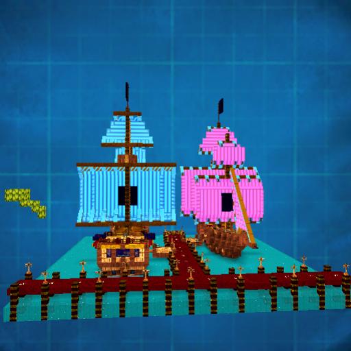 pink & blue pirate ships
