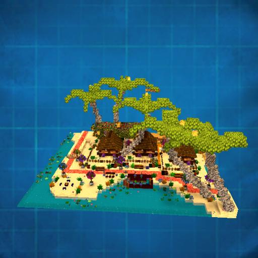 settlers cabins on shore