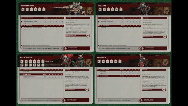 Adepta Sororitas: Datacards Adepta Sororitas: Datacards