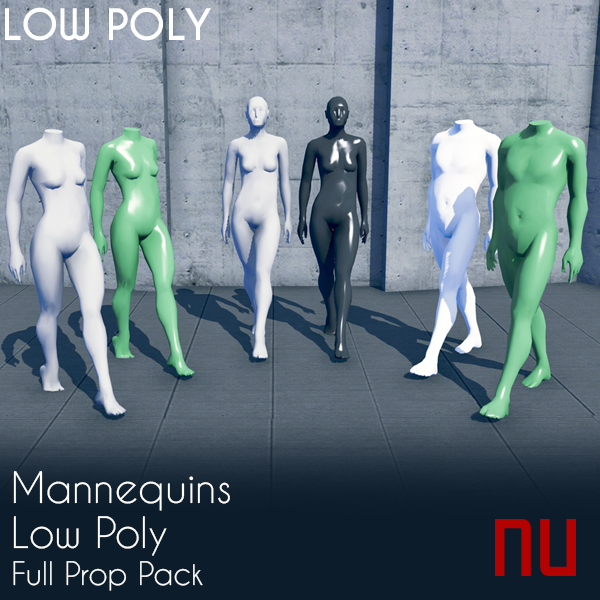 Mannequins | LOW POLY (Full Prop Pack)