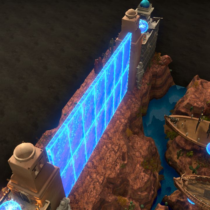 flying ships with wall force gate