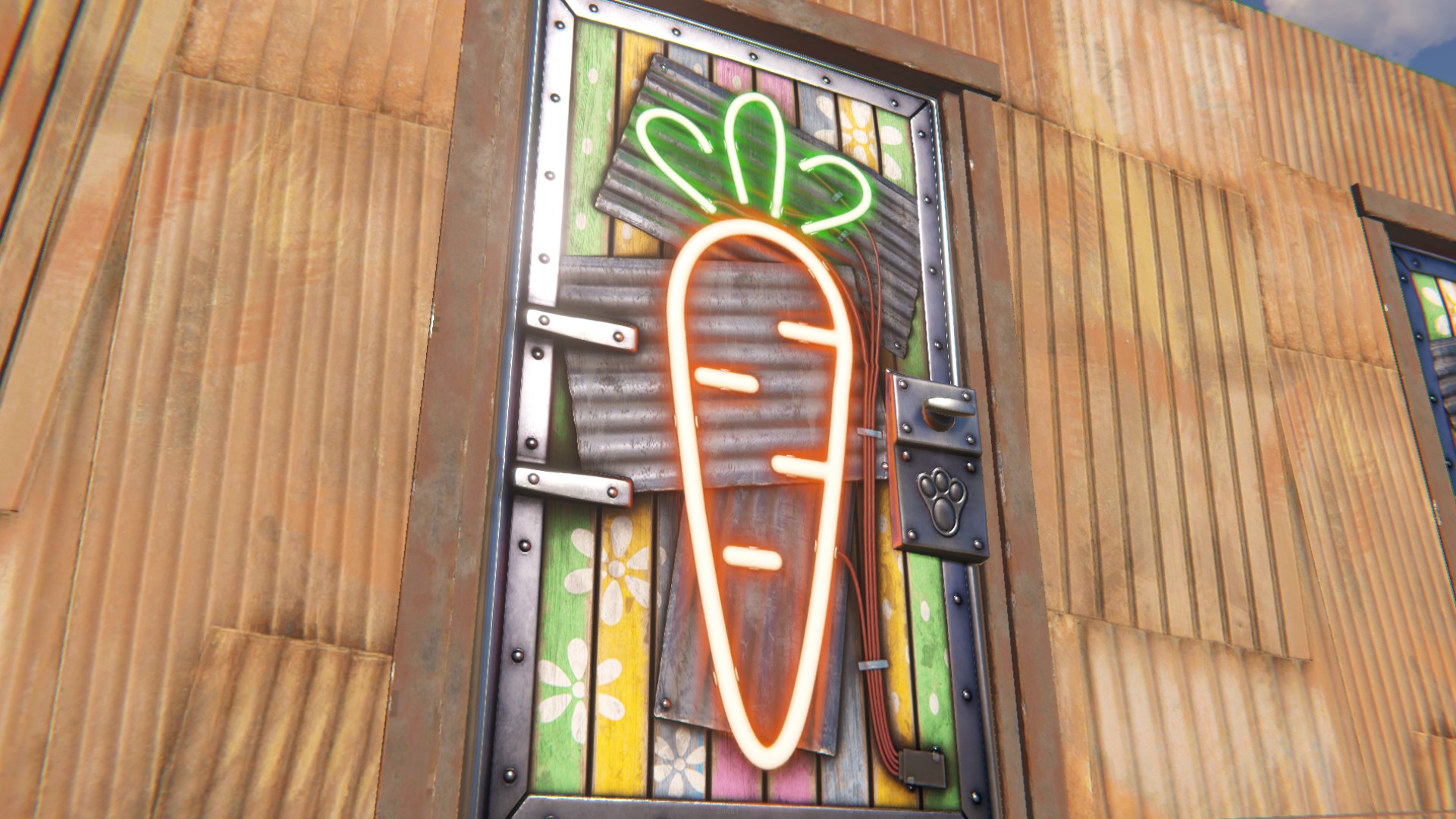 Neon Carrot Door