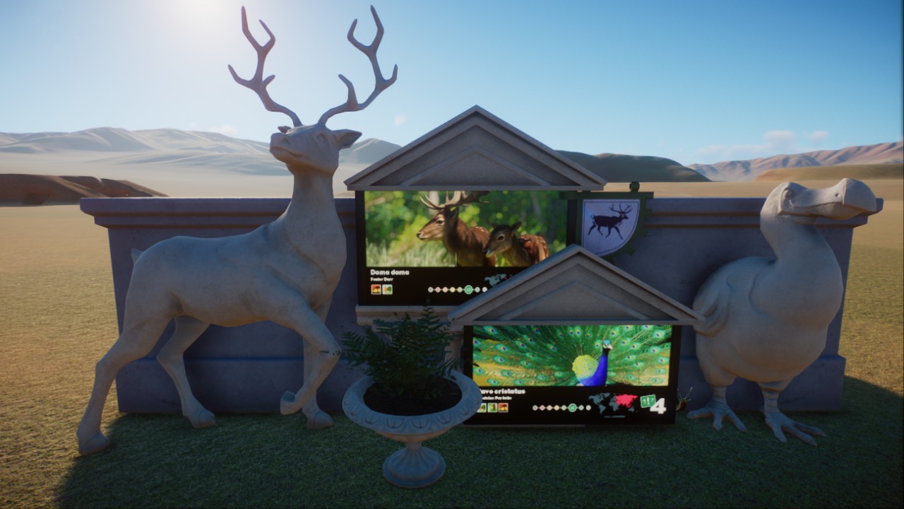 Classical Deer + Peacock Habitat Board Signage