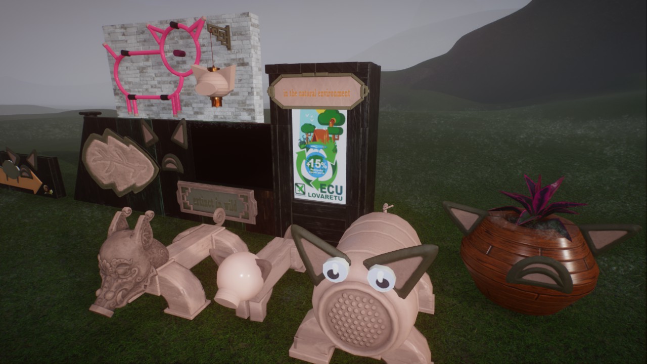The Wallows: Pig Signage, Lighting, Path Scenery