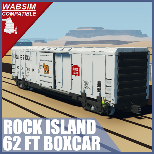 ROCK ISLAND 62 FT BOXCAR (WABSIM compactible)