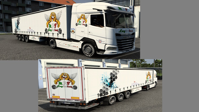 skin white combo DAF XG+TRAILER M.V.T. Logistica
