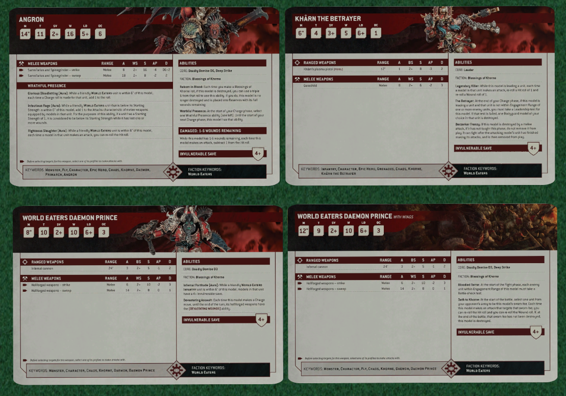 World Eaters Index Cards