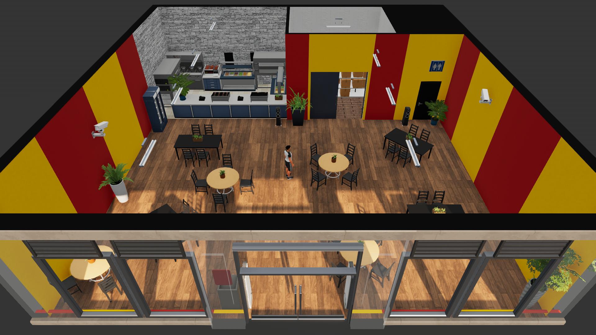 Nice Fast Food Shop // Total customer capacity