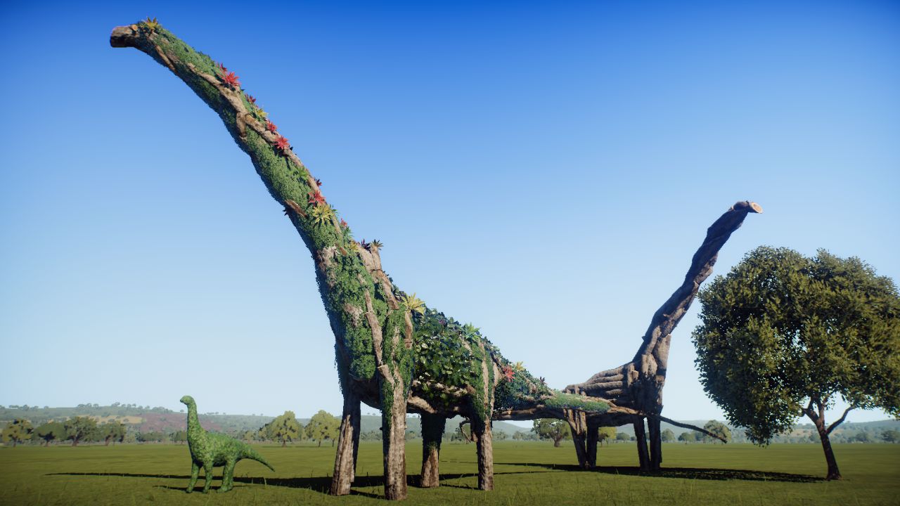 Organic sauropod statue