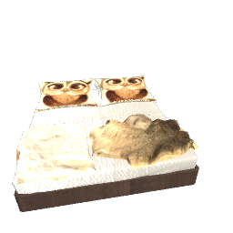 bed with animal fur