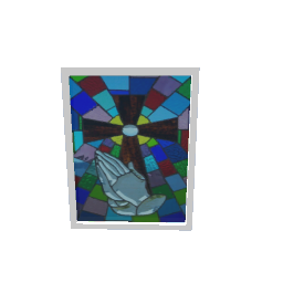 Praying hands window