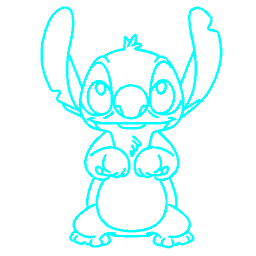 Stitch Vector Neon Blue