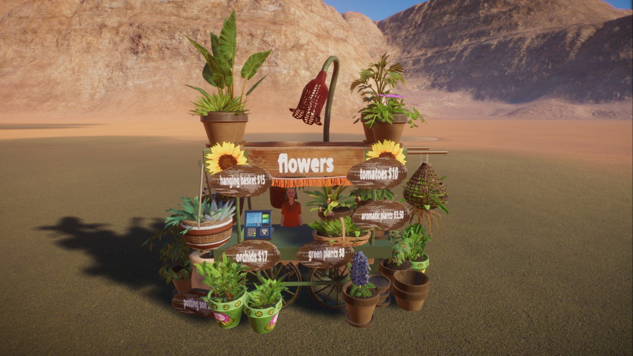 just a momento flower stall, Souvenirstand als ein mobiler Blumen und Pflanzenverkauf