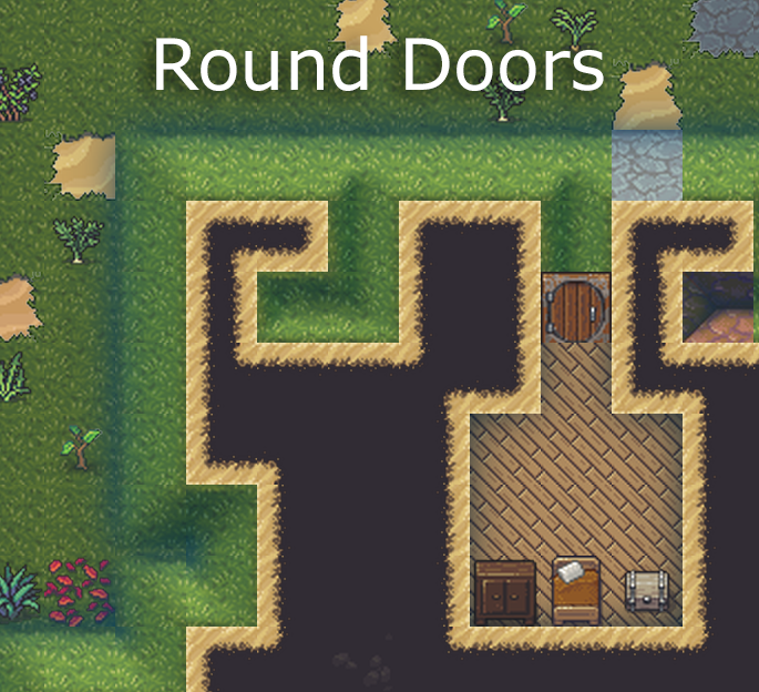 Rounded wooden doors