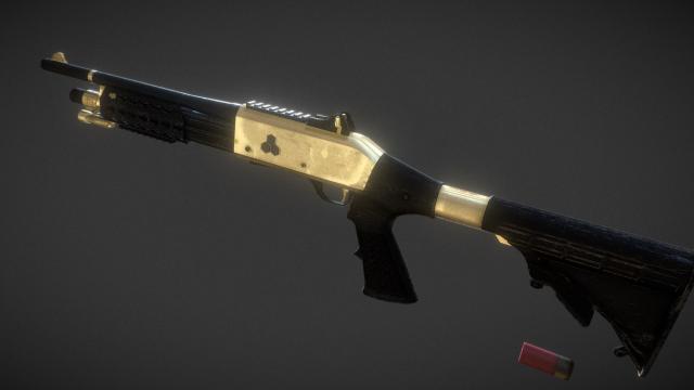Golden Benelli M3 Super 90（Replace Chrome Shotgun） preview