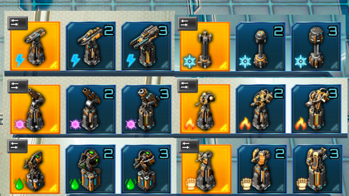 Buildings Icons with Damage Type