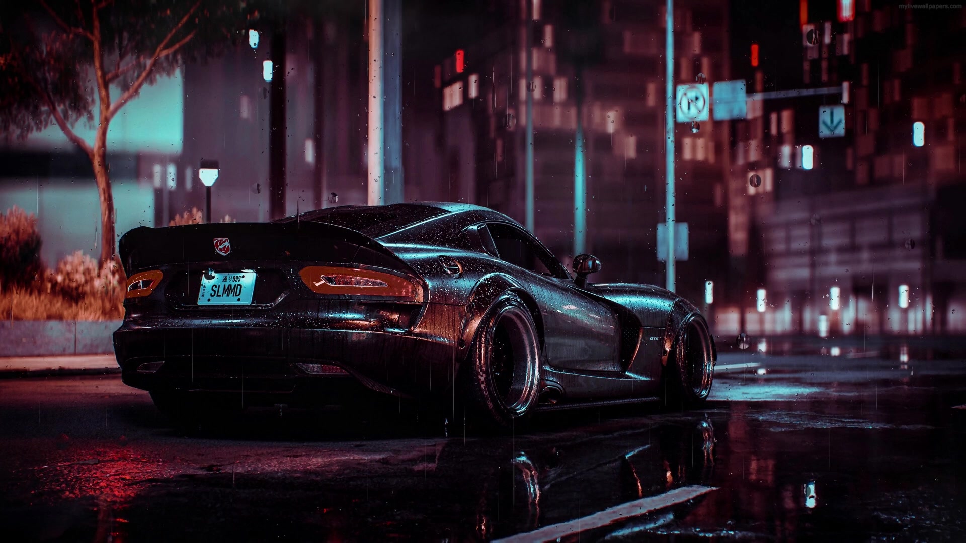 dodge viper night retro