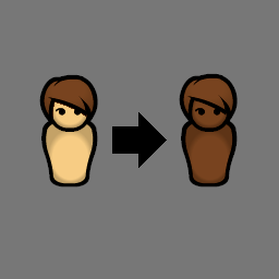 Hair Colored Skin Gene mod preview for RimWorld