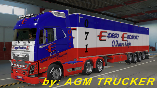SKIN TRUCK VOLVO FH E REBOQUE (EXPRESS EMBAIXADOR) SAMUEL GAME PLAY - CANAL AGM TRUCKER
