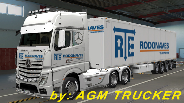 SKIN TRUCK MERCEDES E REBOQUE (RODONAVE TRANSPORTES) - CANAL AGM TRUCKER