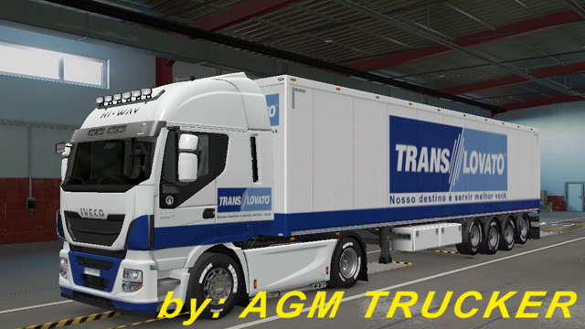 SKIN TRUCK IVECO HI WAY E REBOQUE (TRANS LOVATO) - CANAL AGM TRUCKER