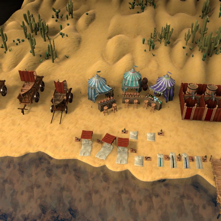 beach at water with bath and toilets