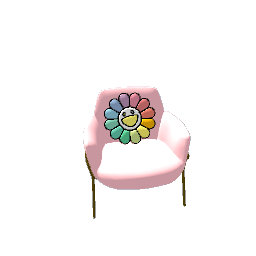 chair with flower pillow