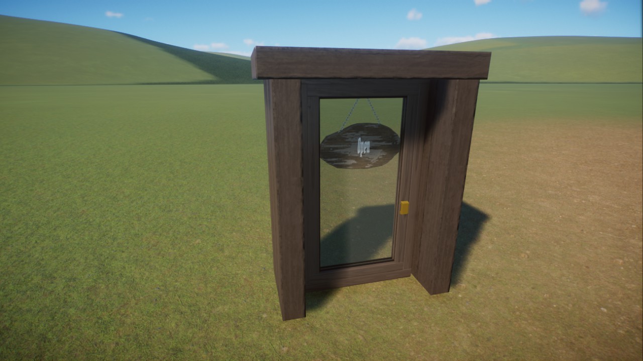 Glass Door with Wood Framwork