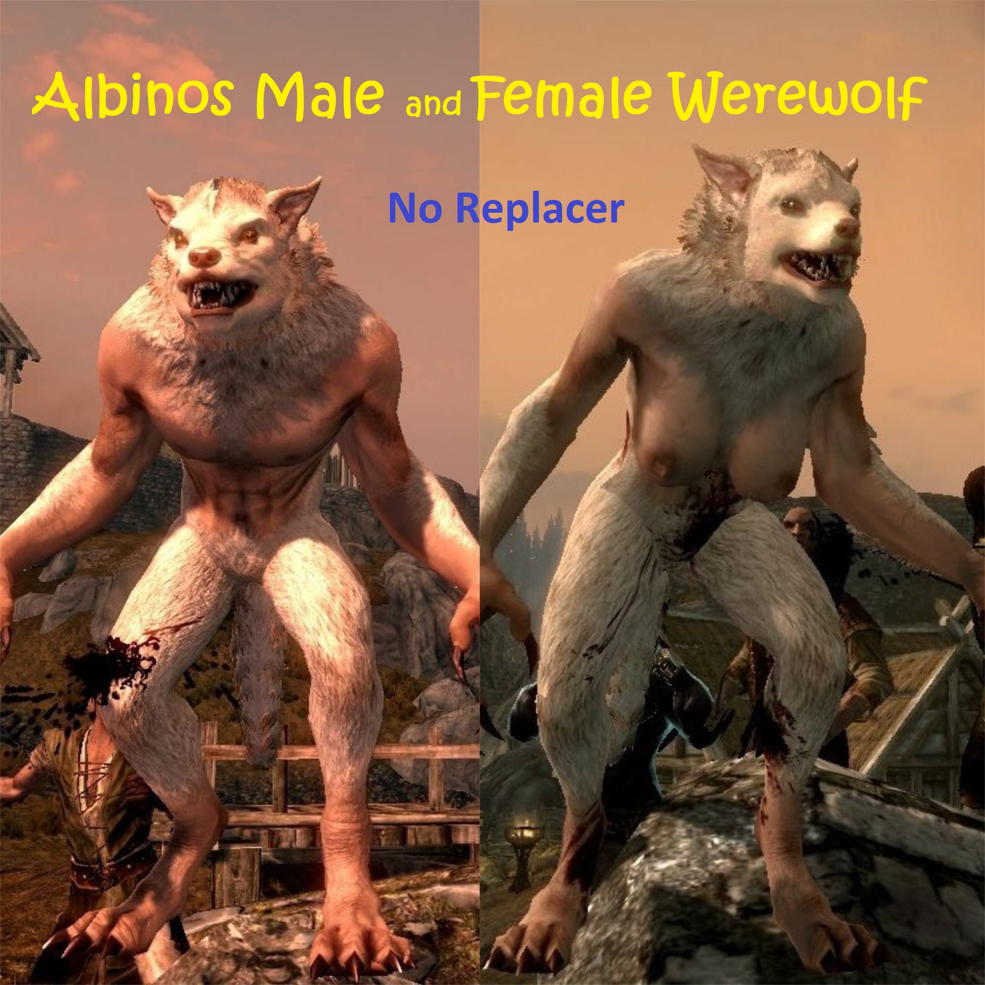 Albinos Male and Female Werewolf No Replacer (Player Only)