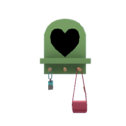 Heart Mirror and Shelf- Green