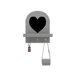 Heart Mirror and Shelf- White