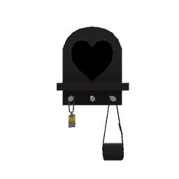 Heart Mirror and Shelf- Black