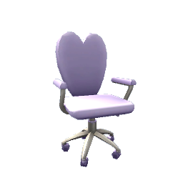 Heart Office Chair- Purple