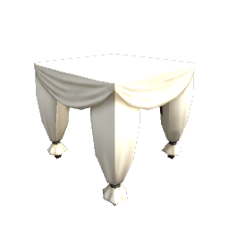 Draped Dining Table- White
