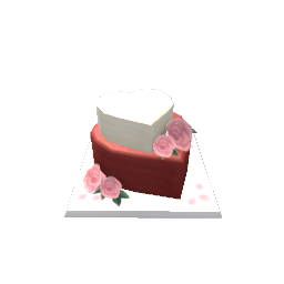 Heart Wedding Cake- Red and White