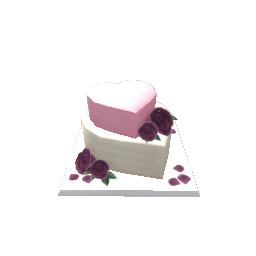 Heart Wedding Cake- Pink and White
