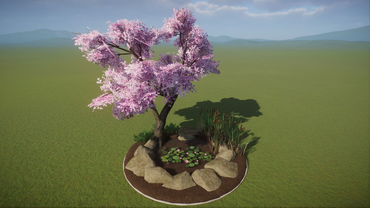 Base - Asia Cherry Tree Pond Garden