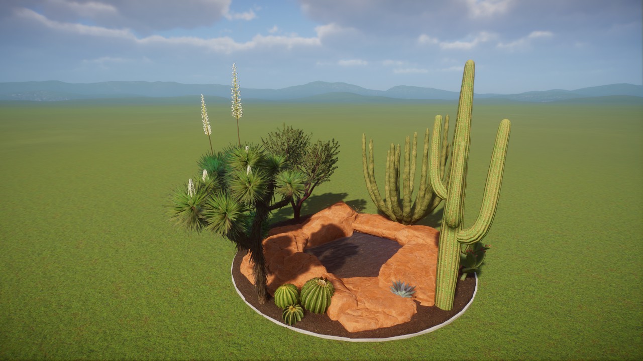 Base - Americas Cactus Desert Pond Garden
