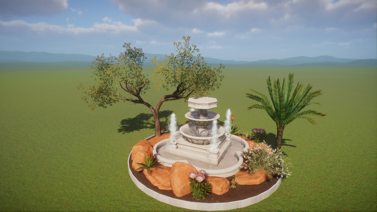 Base - Africa Desert Red Rock Statue Fountain Garden