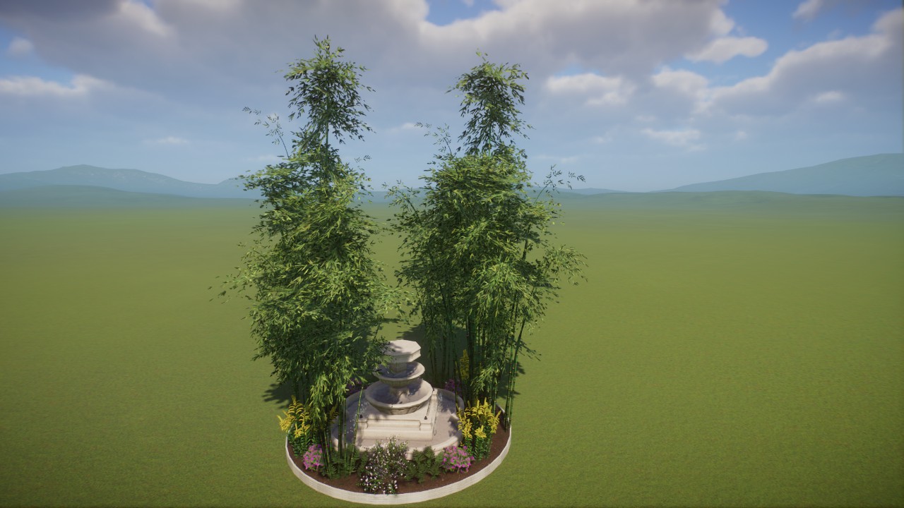 Base - Asia Bamboo Statue Fountain Garden