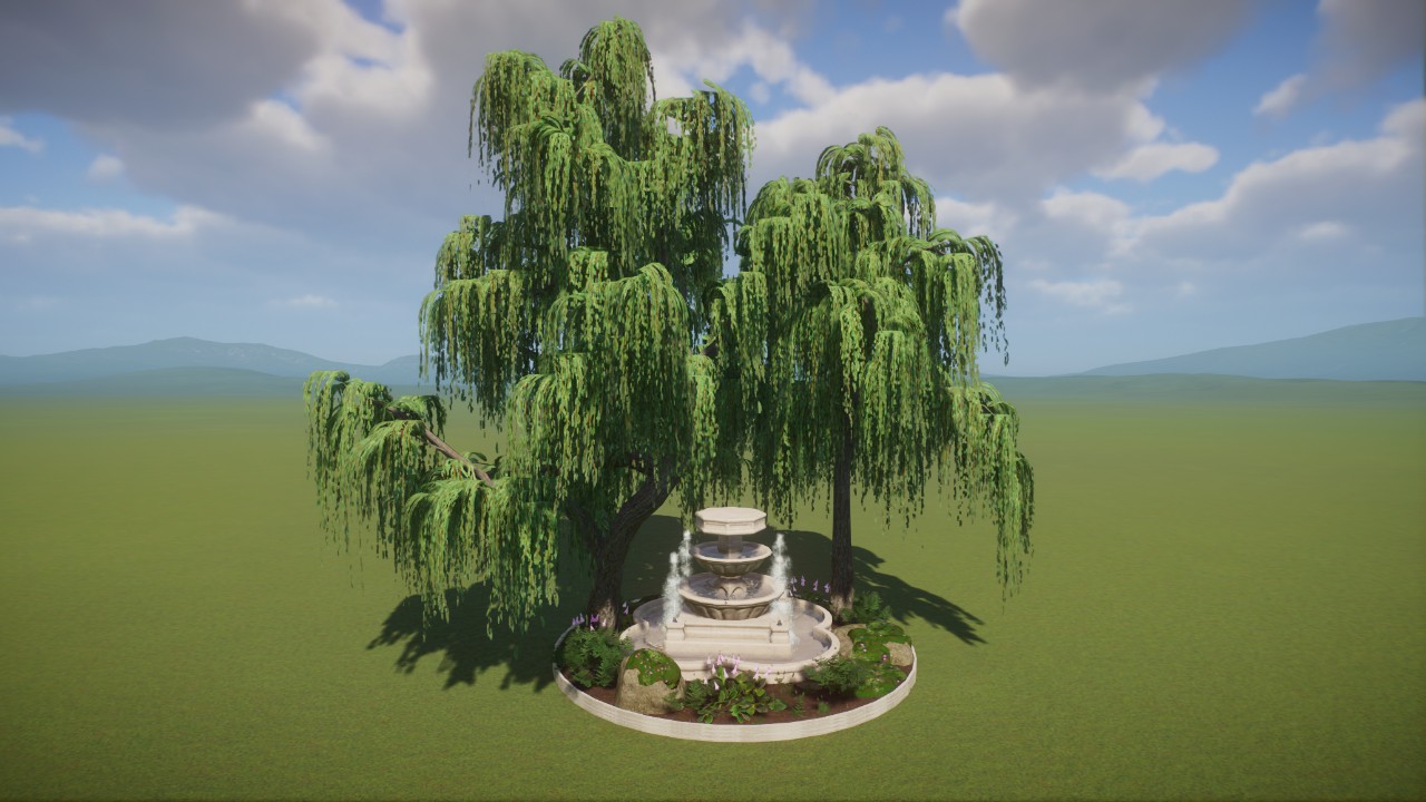 Base - Asia Willow and Moss Statue Fountain Garden