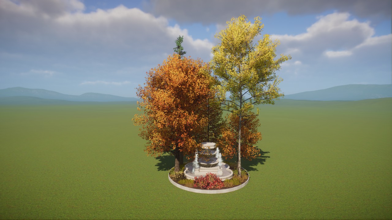 Base - Autumn Generic Statue Fountain Garden