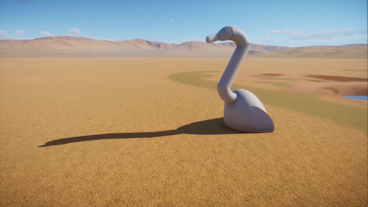 Flamingo statue (grey)