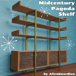 Midcentury Pagoda Shelf
