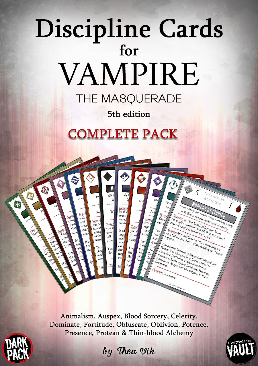 Vampire the Masquerade V5: Discipline Cards
