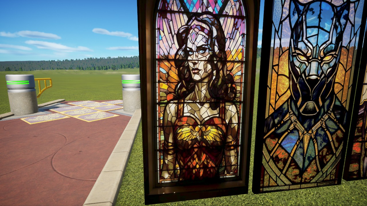 Captain Marvel stained glass