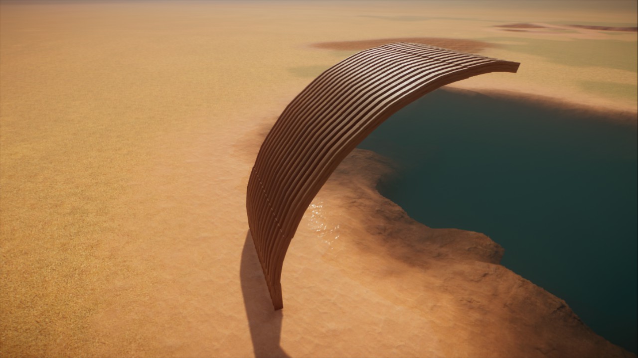 Wooden half arch