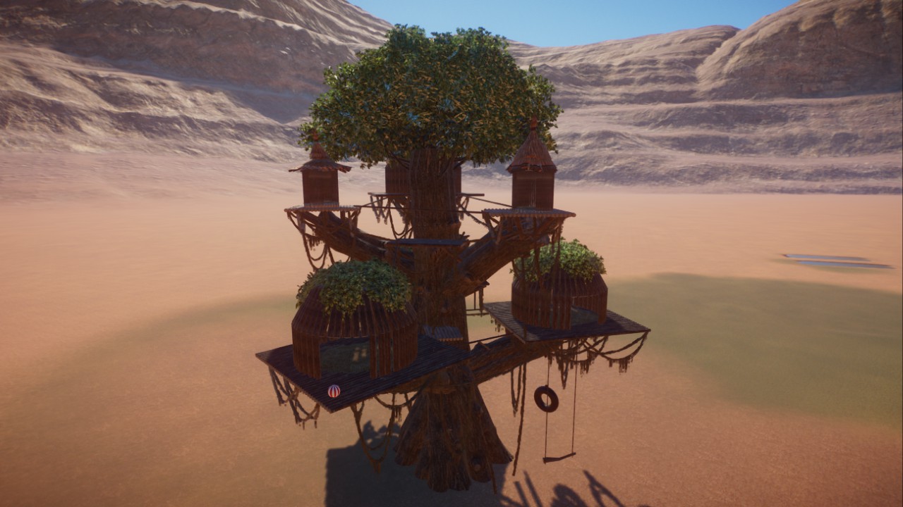 large climbing tree/frame for monkeys with retreat huts, großer Kletterbaum/ Kletterrahmen für Affen