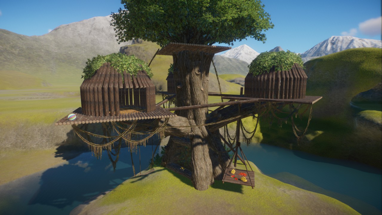 large climbing tree/ frame with vivarium, großer Kletterbaum/ Kletterrahmen für Affen mit Vivarium