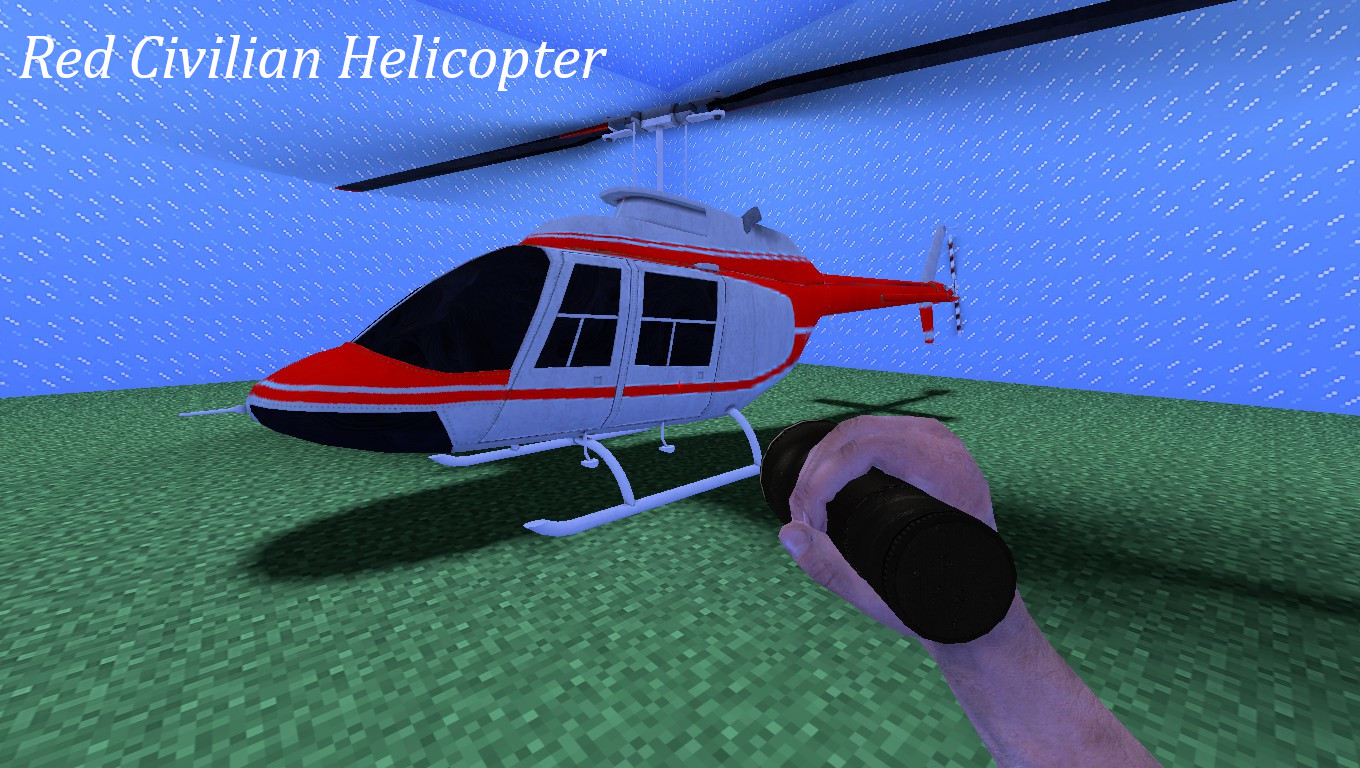 Red Civilian Helicopter